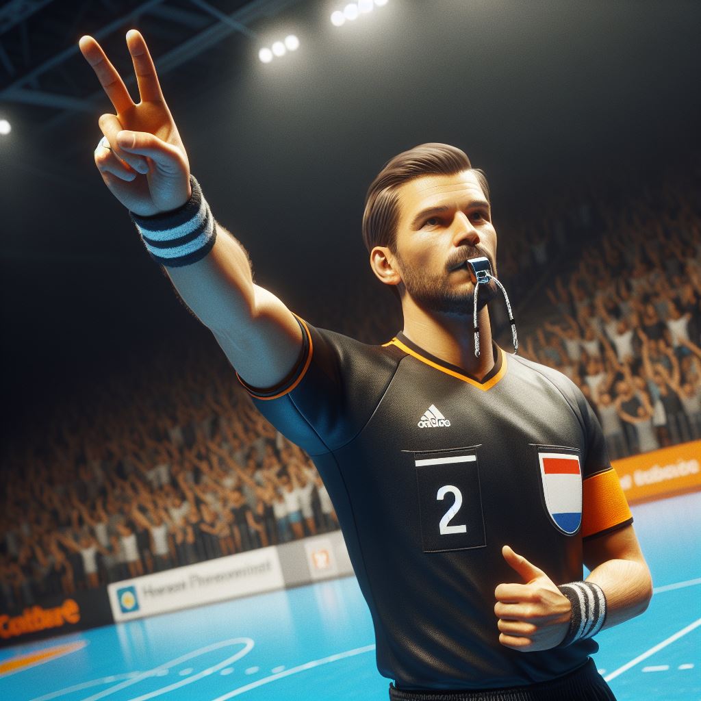 Illustration d'un arbitre de handball